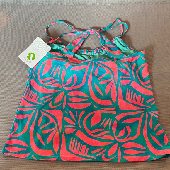 Athena Pink and Teal Swim tankini top size 36 B/C NWT - Picture 5 of 8